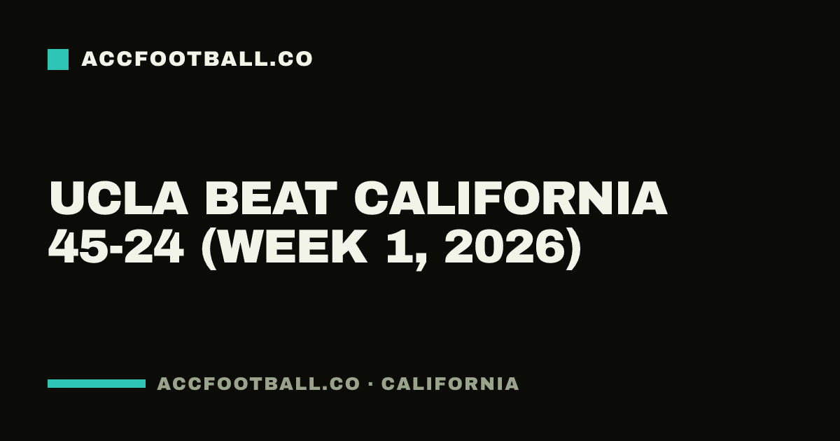 UCLA beat California 45-24 (Week 1, 2026)