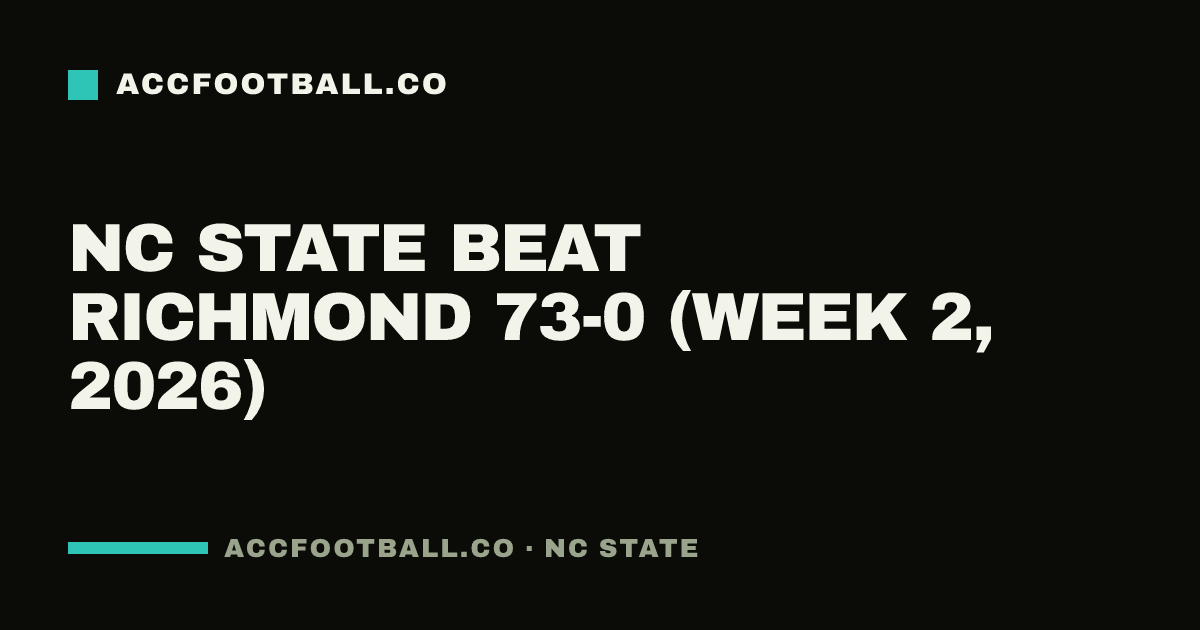 NC State beat Richmond 73-0 (Week 2, 2026)