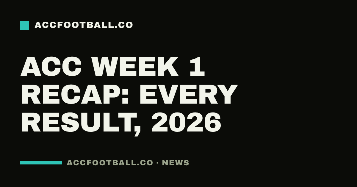 ACC Week 1 recap: every result, 2026