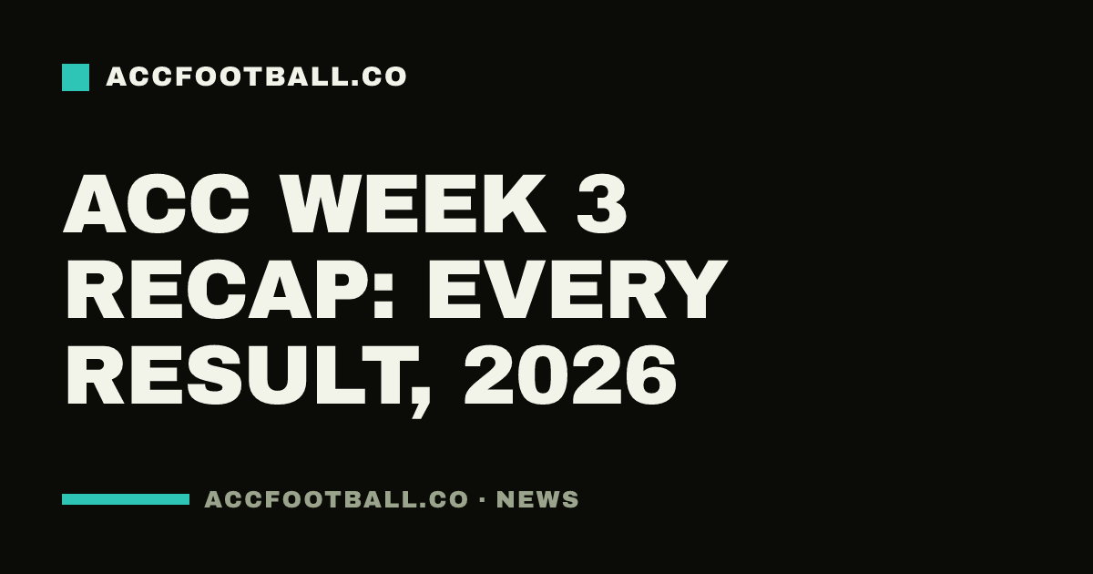 ACC Week 3 recap: every result, 2026